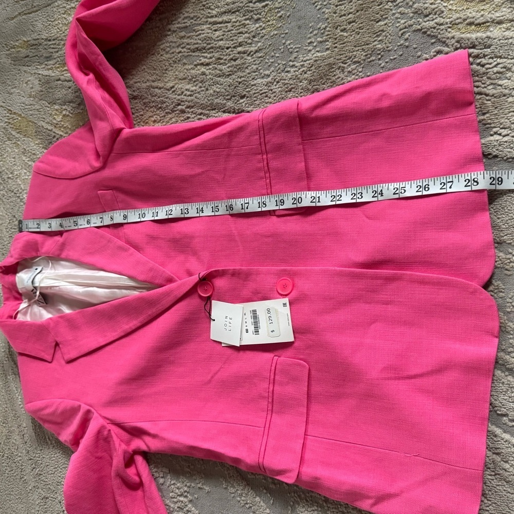 Zara hot pink blazer oversized jacket XS new - Picture 9 of 10